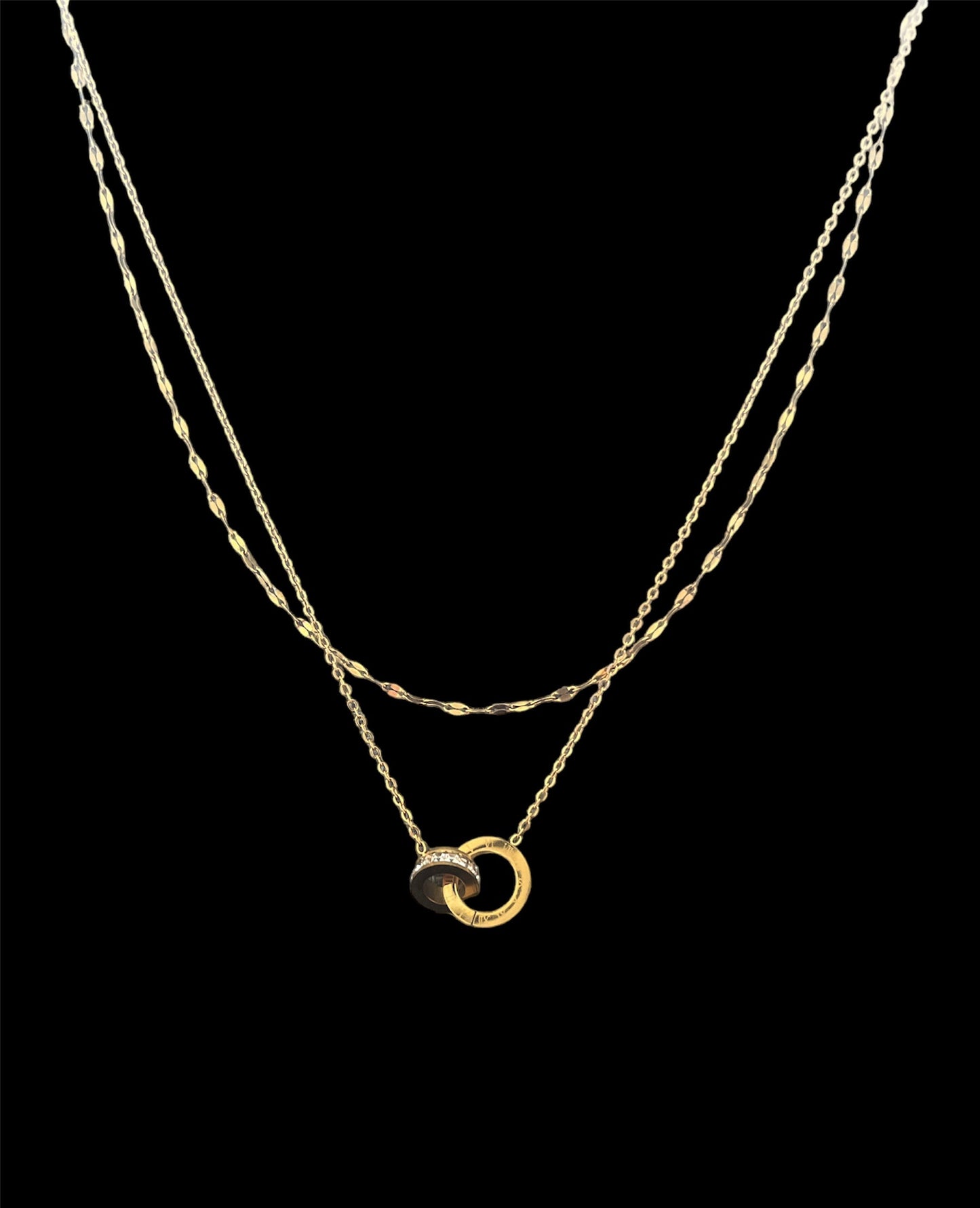 Double Link Pendant Necklace