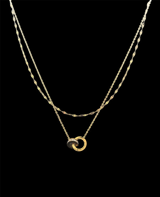 Double Link Pendant Necklace